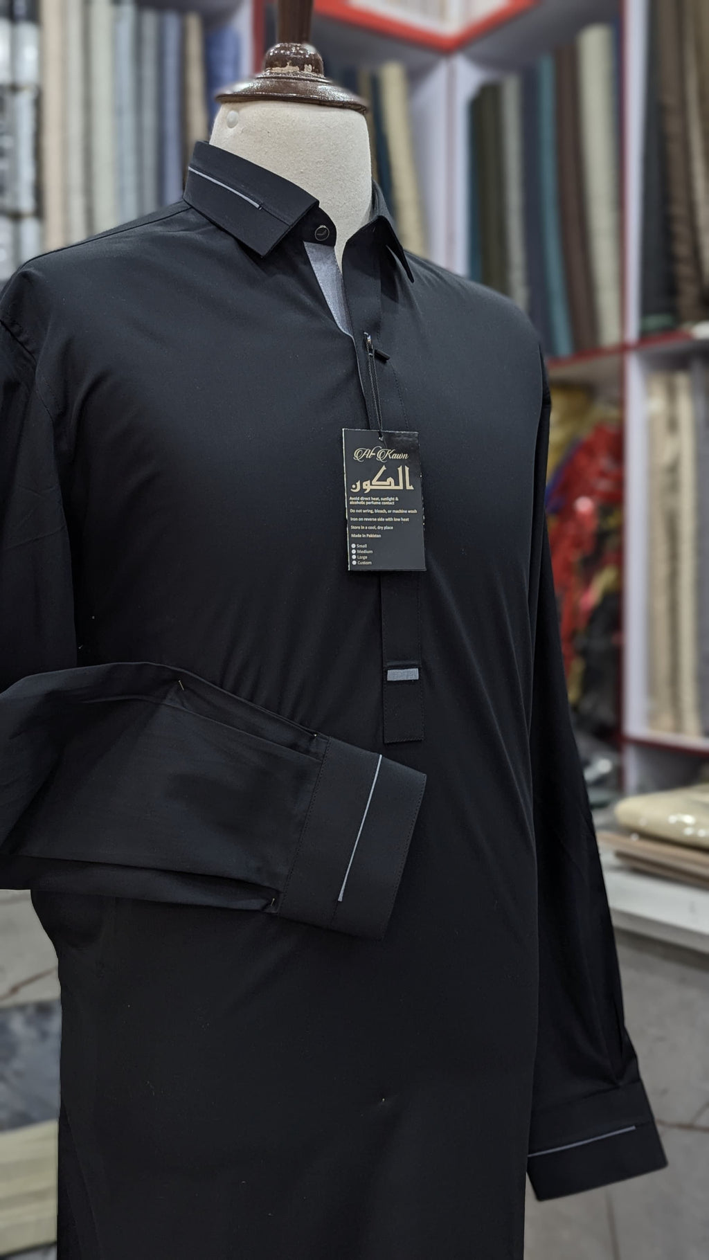 Luxury Men’s Shalwar Kameez – Premium Imported Wool, Elegant Black Design