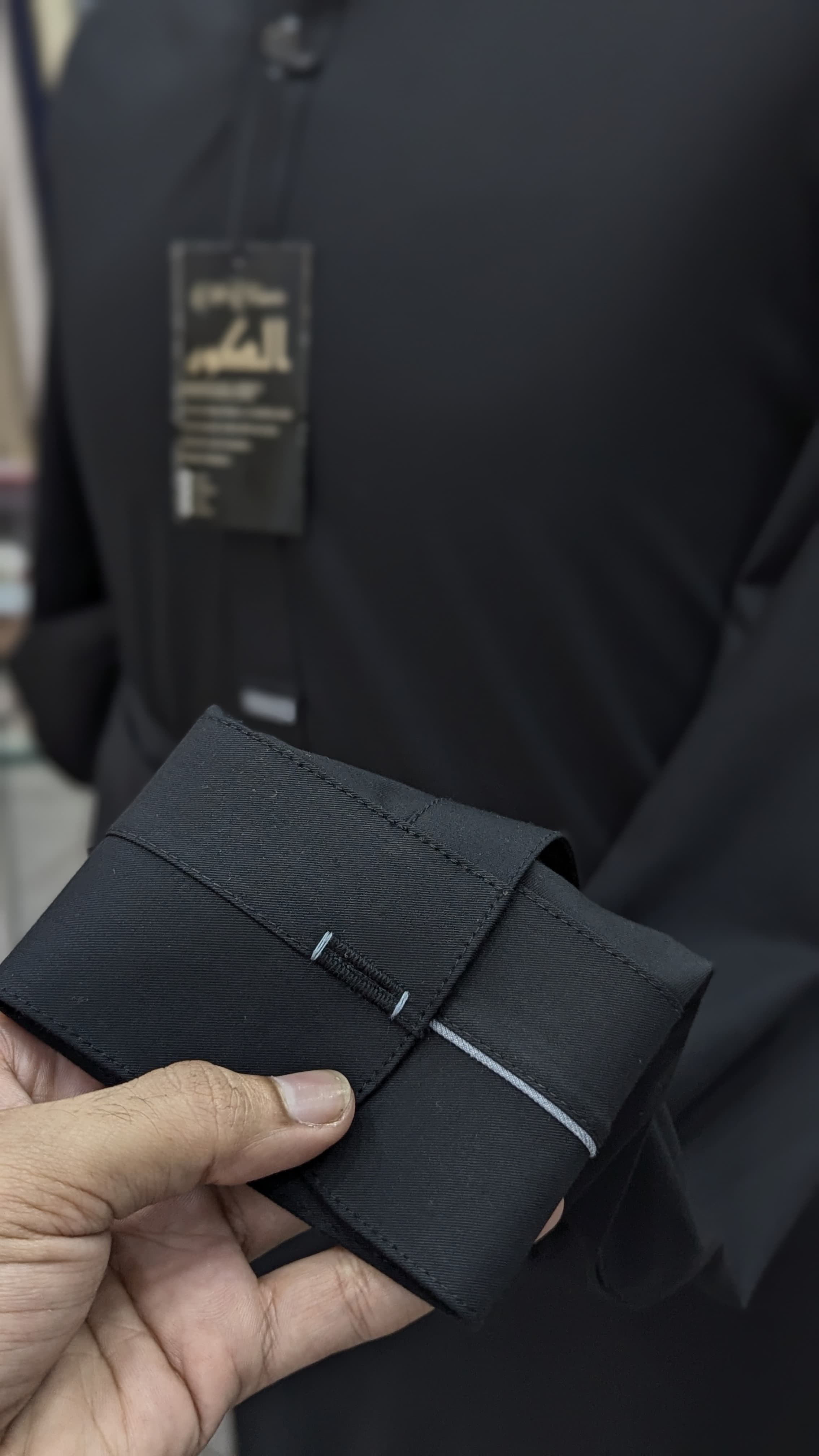 Luxury Men’s Shalwar Kameez – Premium Imported Wool, Elegant Black Design