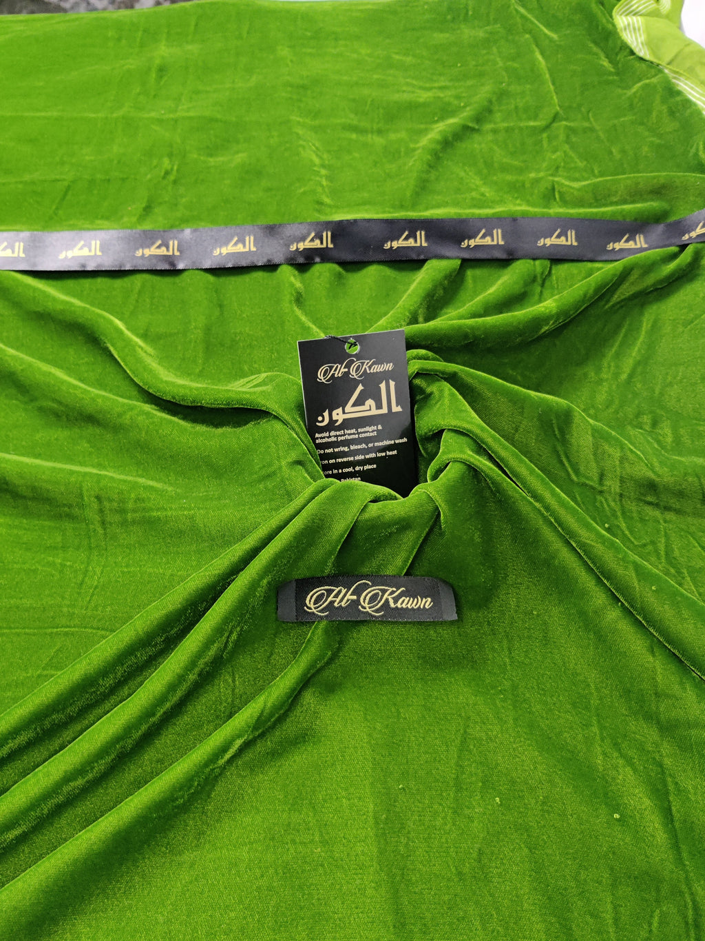 Al-Kawn | “Velora Blush” Velvet Kurta Shalwar – Royal Pink with Golden Grace