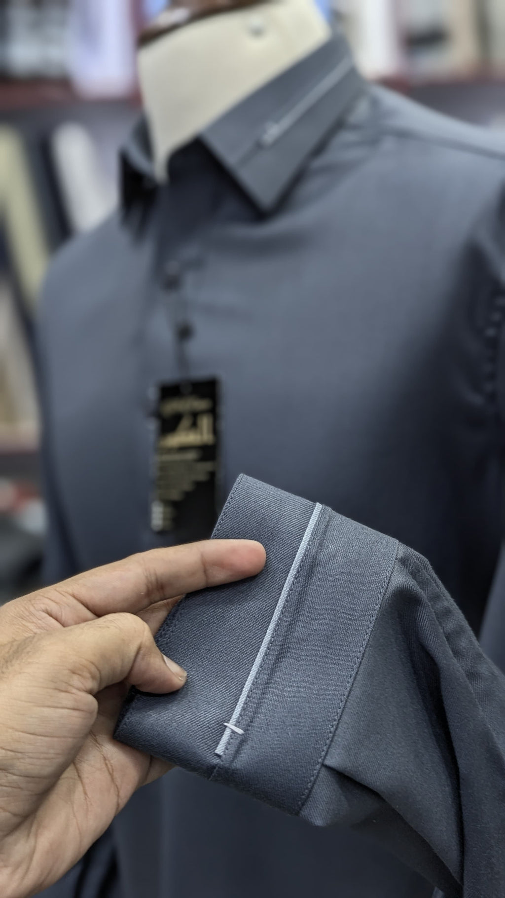 Luxury Men’s Shalwar Kameez – Premium Imported Wool, Elegant Smoke Grey Design