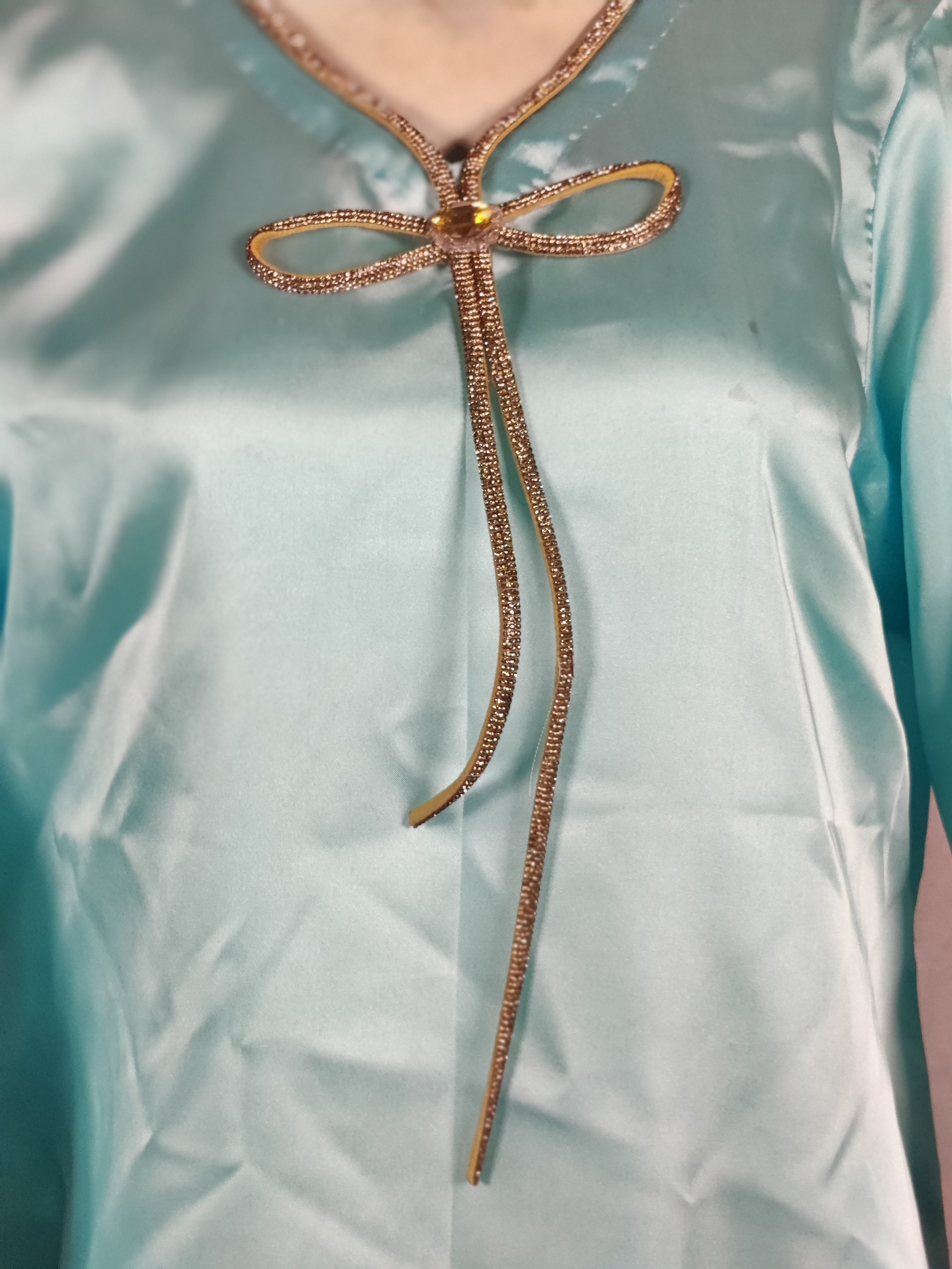 “Eloura” Aqua Silk Two-Piece – Subtle Luxury in Ocean Mist