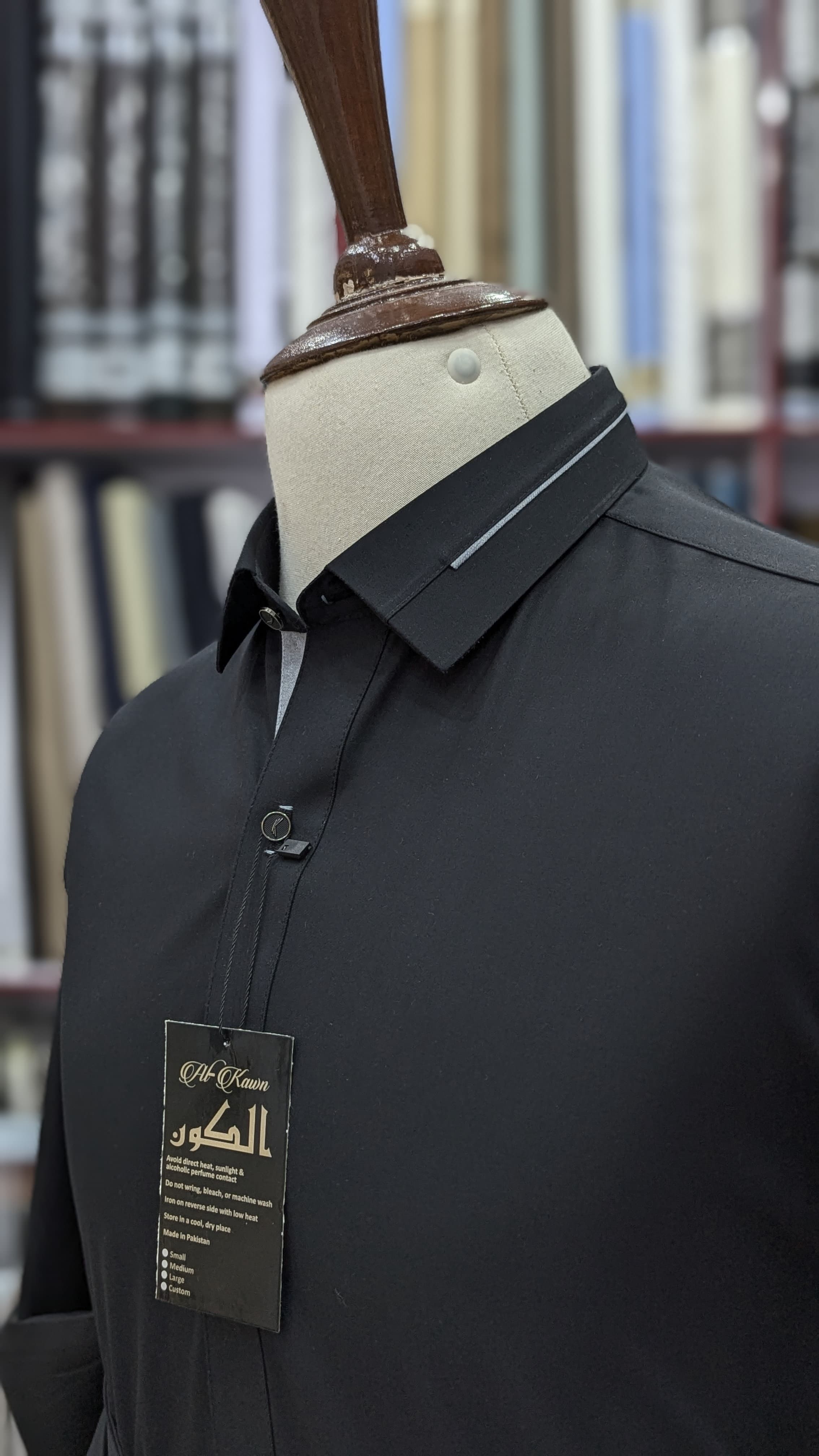 Luxury Men’s Shalwar Kameez – Premium Imported Wool, Elegant Black Design