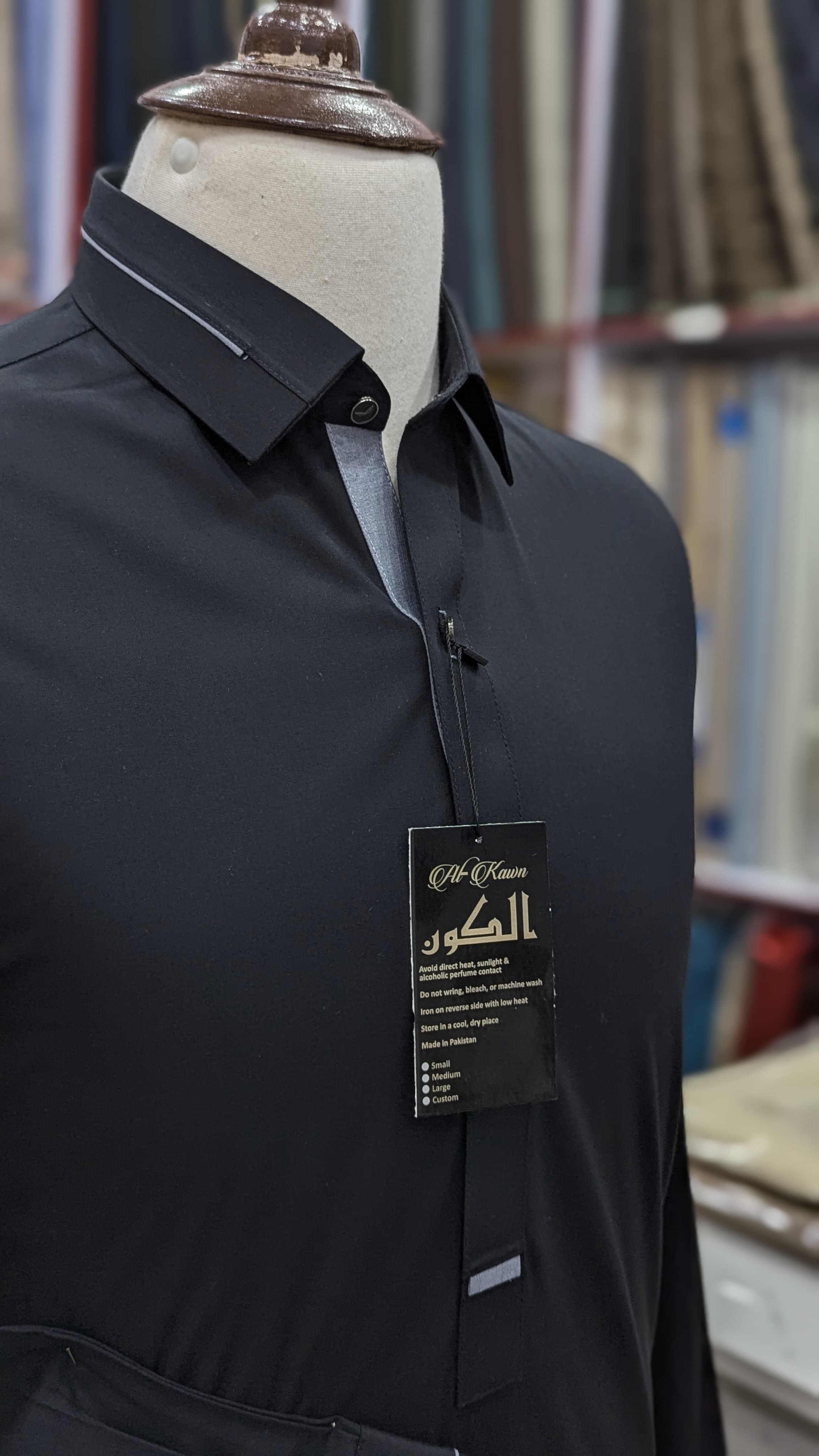 Luxury Men’s Shalwar Kameez – Premium Imported Wool, Elegant Black Design